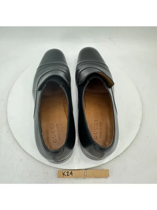 Gucci Men Size UK 7.5 US 8 Black Leather Cap Toe Penny Loafer Dress Shoes - Picture 9 of 11